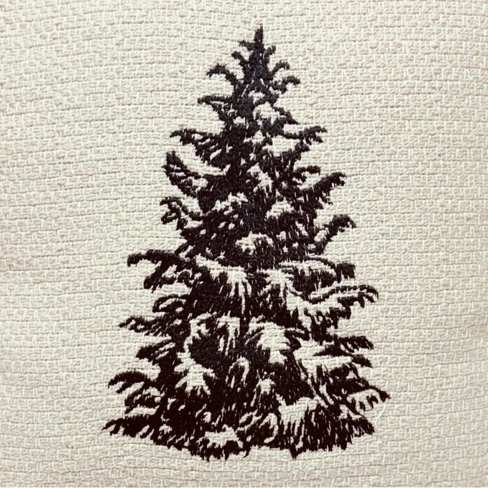 New Tree Icon Toss Square Pillow Cream/ Red Edge - Hearth & Hand with Magnolia